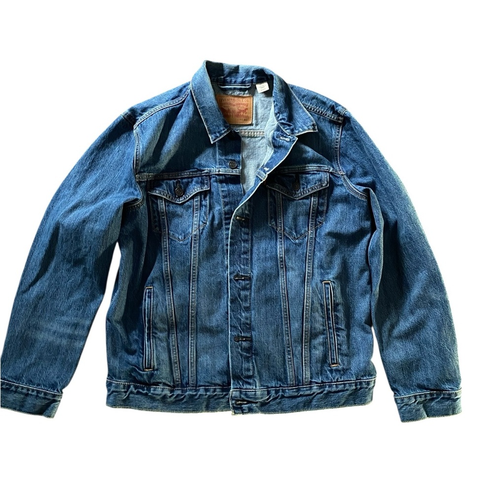 Levi's Distressed Blue Denim Trucker Jacket